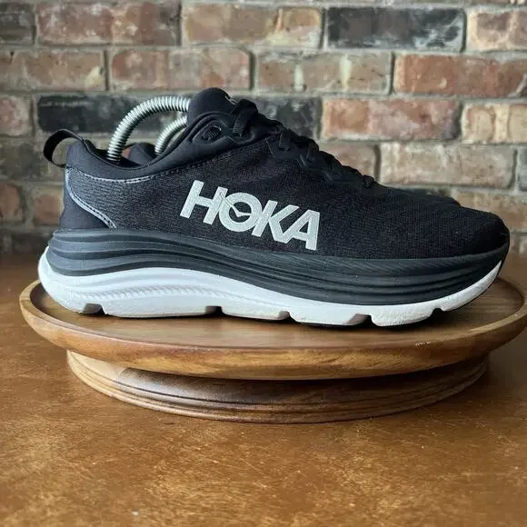 Hoka One One Gaviota 5 Men's 8 D Road Running Cushion Black White Sneaker Shoes